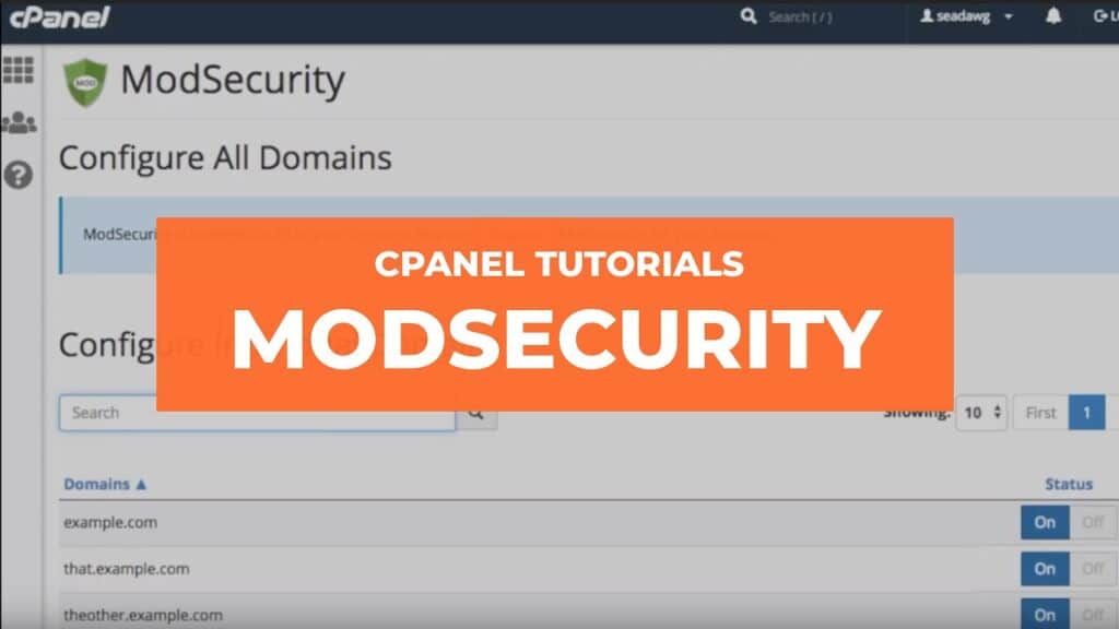 cPanel'de ModSecurity