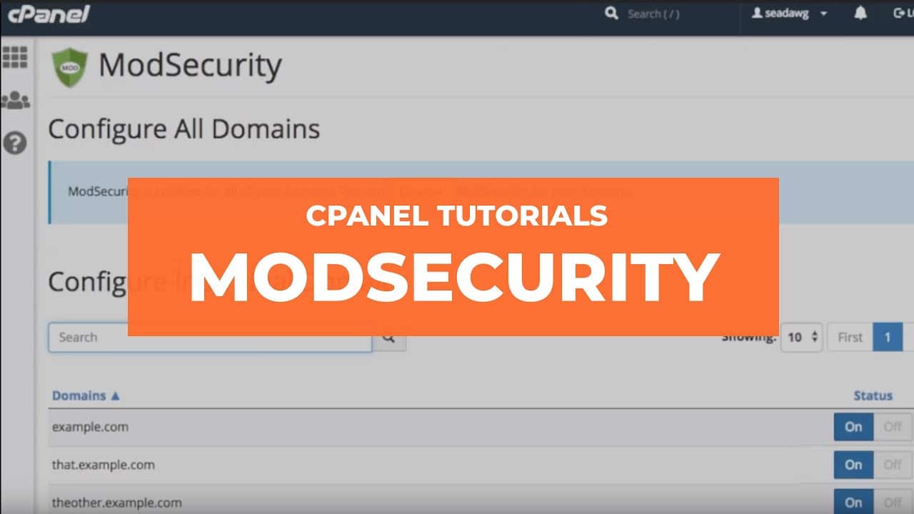 cPanel'de ModSecurity